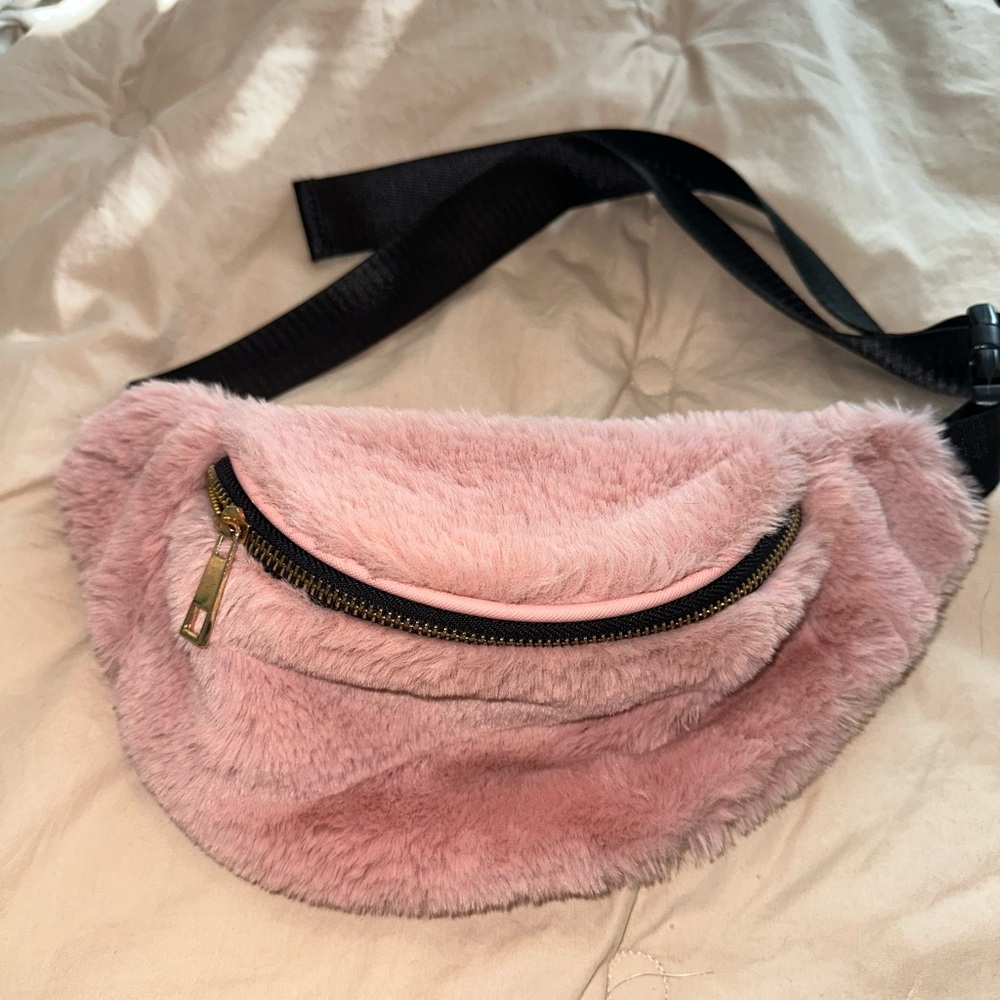 Pink Faux Fur Fanny Pack
